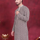 Men's Sequins Embroidered Kurtas ( KO 5023 Brown )