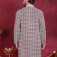 Men's Sequins Embroidered Kurtas ( KO 5023 Brown )