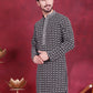 Men's Sequins Embroidered Kurtas ( KO 5023 Grey )