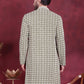 Men's Sequins Embroidered Kurtas ( KO 5023 Mehndi )