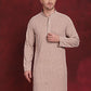 Men Sequin Embroidered Pure Cotton Kurtas ( KO 5028Beige )