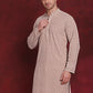 Men Sequin Embroidered Pure Cotton Kurtas ( KO 5028Beige )