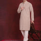 Men Sequin Embroidered Pure Cotton Kurtas ( KO 5028Beige )