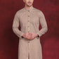 Men Sequin Chikankari Front Open Kurtas ( KO 5029Beige )