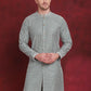 Men Sequin Chikankari Front Open Kurtas ( KO 5029Green )