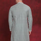Men Sequin Chikankari Front Open Kurtas ( KO 5029Green )