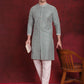 Men Sequin Chikankari Front Open Kurtas ( KO 5029Green )