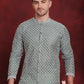 Men Sequin Chikankari Front Open Kurtas ( KO 5029Green )