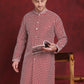 Men Sequin Chikankari Front Open Kurtas ( KO 5029Maroon )