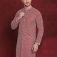 Men Sequin Chikankari Front Open Kurtas ( KO 5029Maroon )