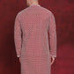 Men Sequin Chikankari Front Open Kurtas ( KO 5029Maroon )