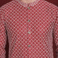 Men Sequin Chikankari Front Open Kurtas ( KO 5029Maroon )