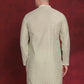 Men Sequin Chikankari Front Open Kurtas ( KO 5029Pista )