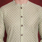 Men Sequin Chikankari Front Open Kurtas ( KO 5029Pista )