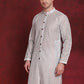 Men Sequin Chikankari Front Open Kurtas ( KO 5029Sky )