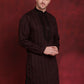 Men Sequins Embroidered Kurtas ( KO 5030Maroon )