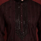 Men Sequins Embroidered Kurtas ( KO 5030Maroon )