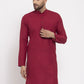 Men Maroon & White Solid Kurta Only ( KO 532 Maroon )