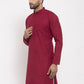 Men Maroon & White Solid Kurta Only ( KO 532 Maroon )