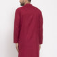 Men Maroon & White Solid Kurta Only ( KO 532 Maroon )