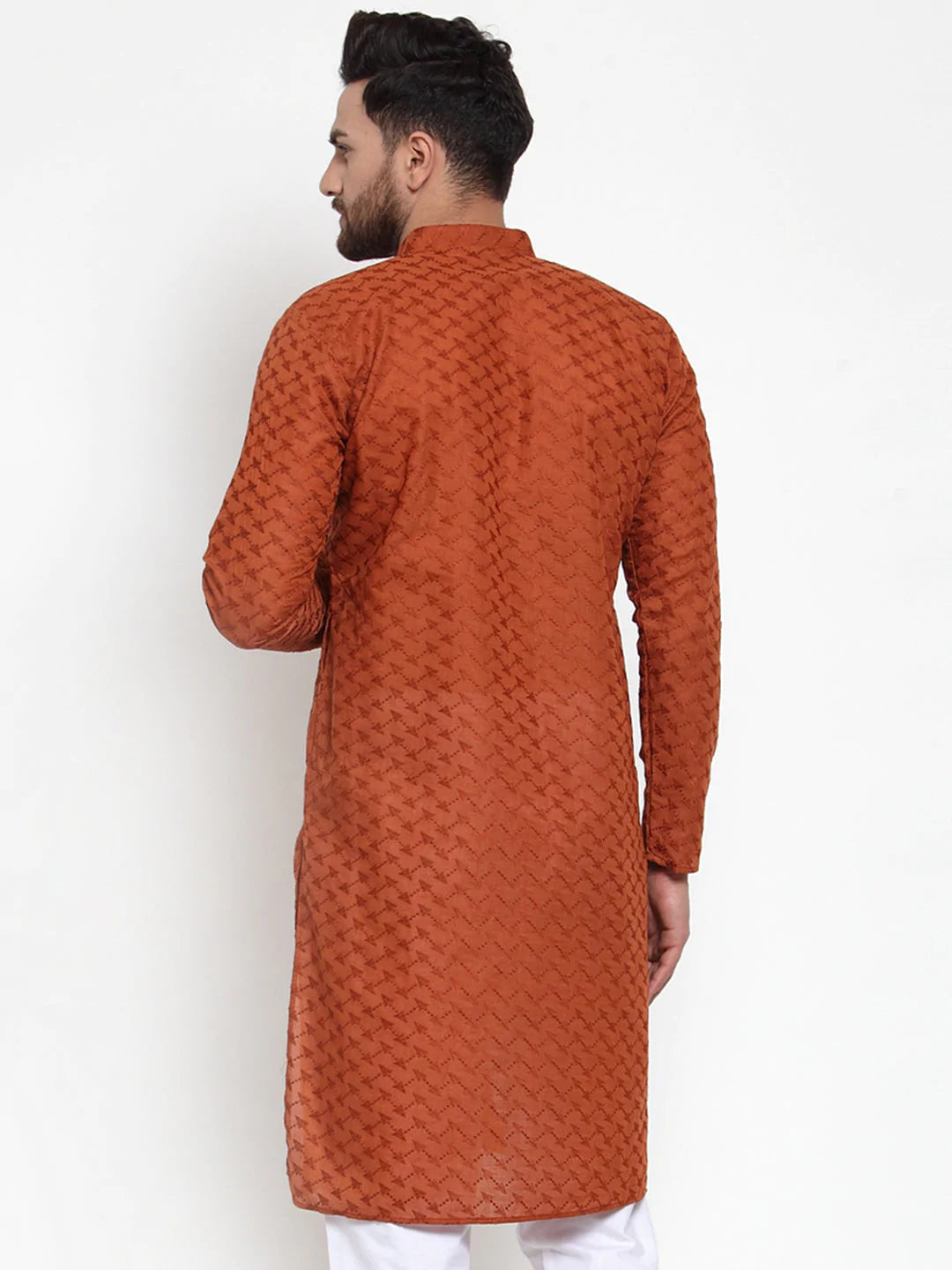 Jompers Men Brown Chikan Kurta Only ( KO 561 Brown )