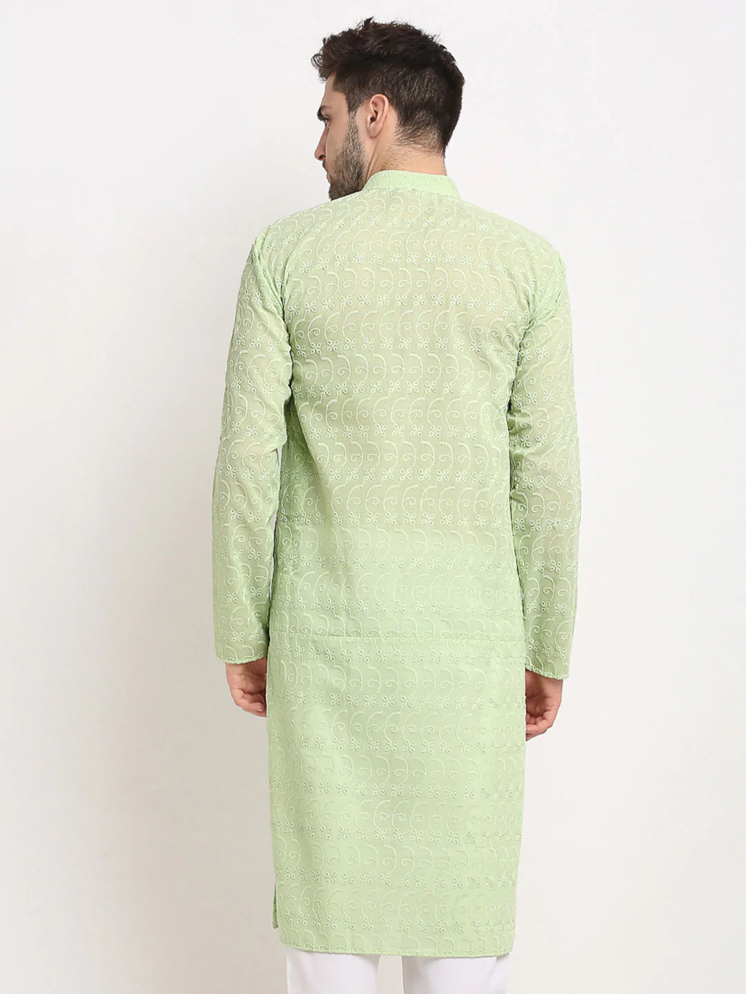 Jompers Men Green Chikan Kurta Only ( KO 561 Green )