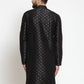 Jompers Men Black Woven Design Straight Kurta ( KO 563Black )