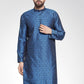 Men Royal-Blue Colored & Black Self Design Kurta Only ( KO 584 Royal Blue )