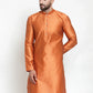 Jompers Men Orange & White Self Design Kurta Only ( KO 589 Orange )