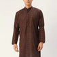 Men's Woven Design Jacquard Kurtas ( KO 597 Green )