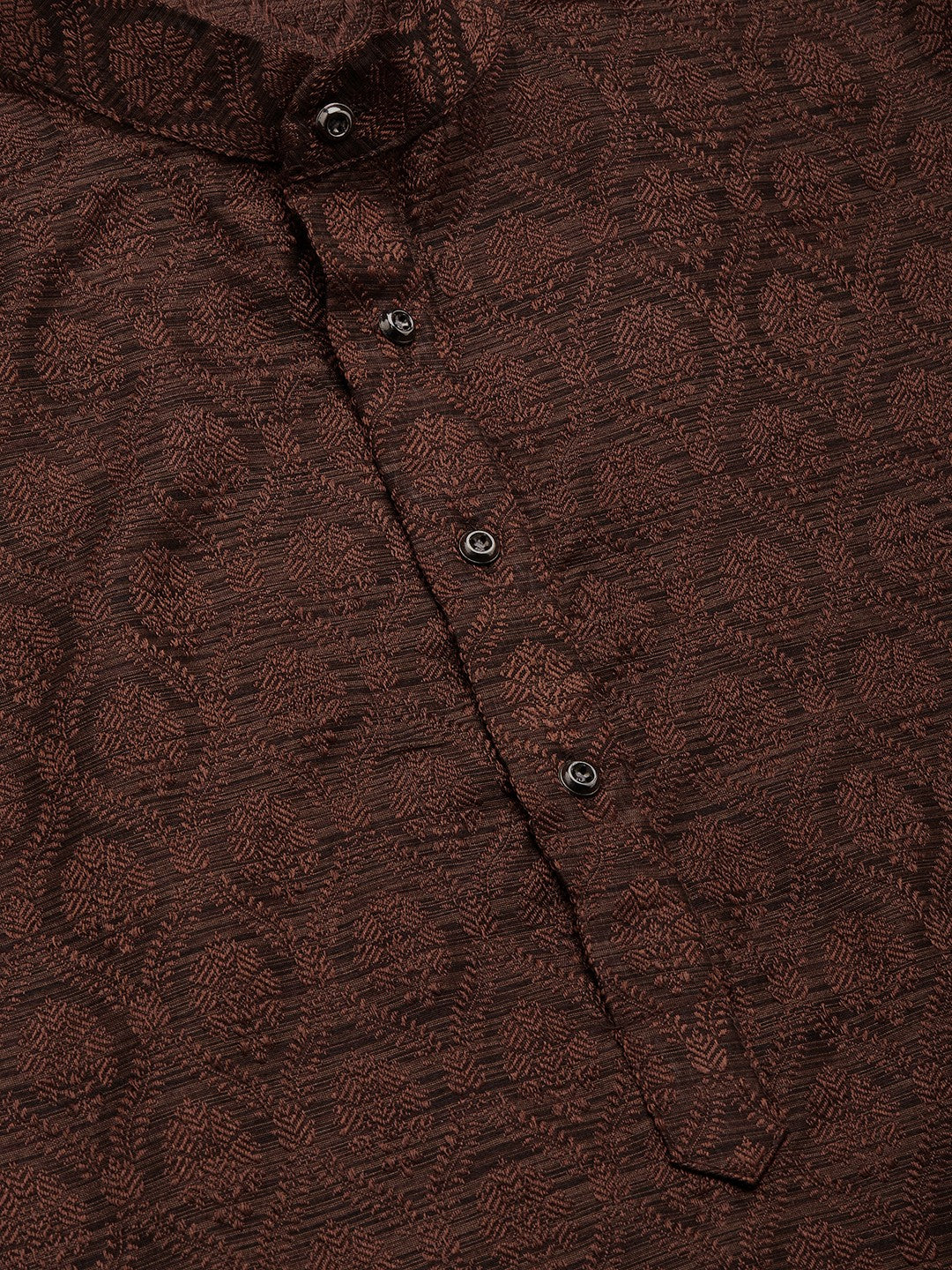 Men's Woven Design Jacquard Kurtas ( KO 597 Green )