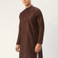 Men's Woven Design Jacquard Kurtas ( KO 597 Green )