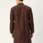 Men's Woven Design Jacquard Kurtas ( KO 597 Green )