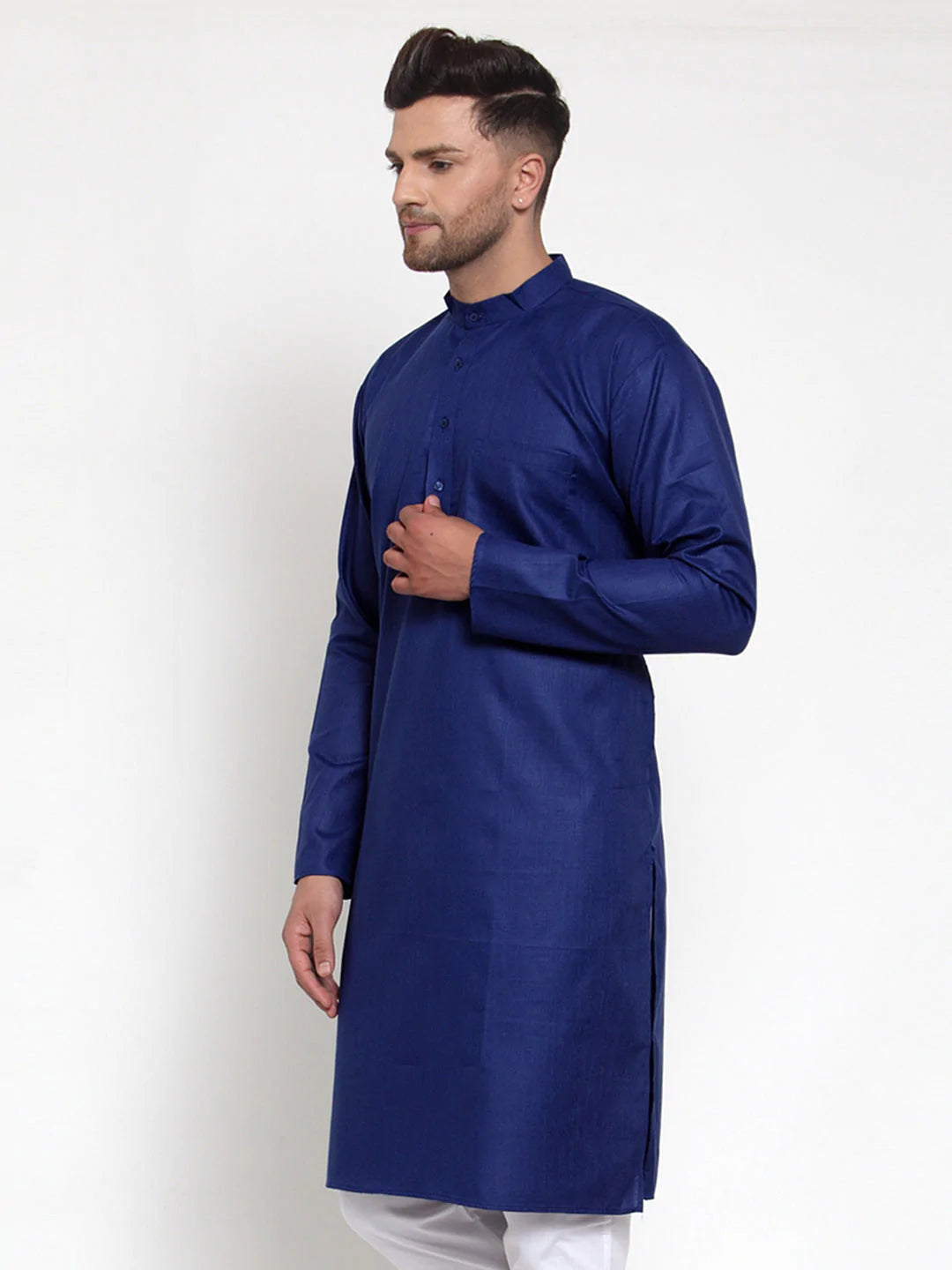 Jompers Men's Royal Blue Cotton Solid Kurta Only ( KO 611 Royal )