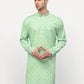 Jompers Men's Green Printed Cotton Kurta Only ( KO 614 Green )