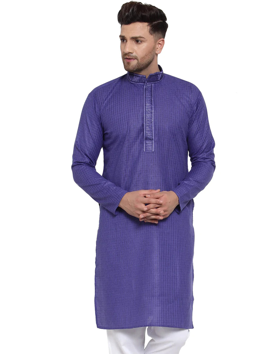 Jompers Men's Purple Woven Kurta Only ( KO 617 Purple )