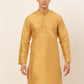 Jompers Men's Solid Dupion Silk Kurtas ( KO 636Dark-Golden )