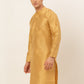 Jompers Men's Solid Dupion Silk Kurtas ( KO 636Dark-Golden )