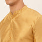 Jompers Men's Solid Dupion Silk Kurtas ( KO 636Dark-Golden )