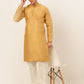 Jompers Men's Solid Dupion Silk Kurtas ( KO 636Dark-Golden )
