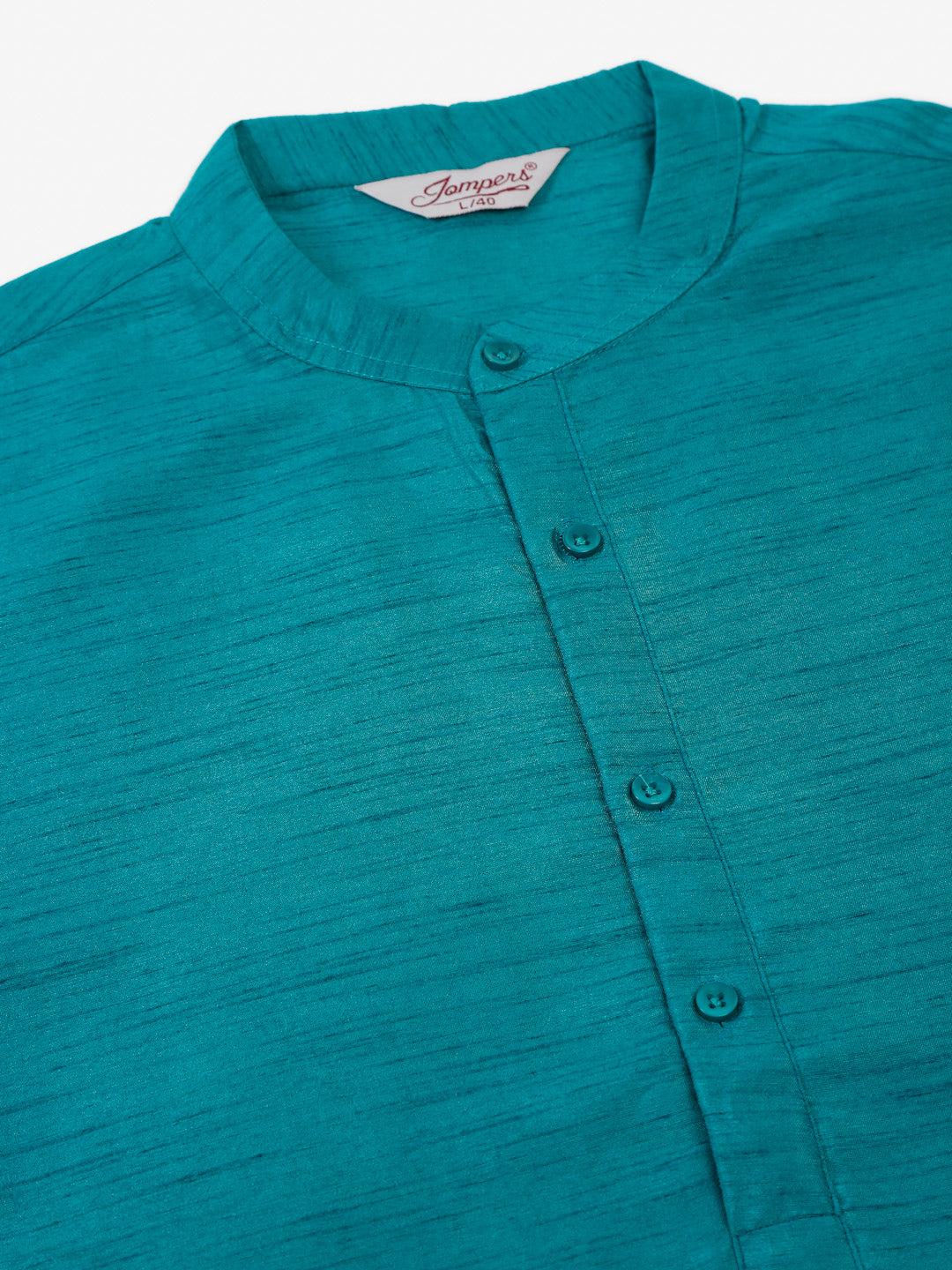 Jompers Men's Solid Dupion Silk Kurtas ( KO 636Teal )