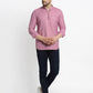 Jompers Men's Magenta Pink Solid Cotton Short Kurta ( KO 639 Magenta )