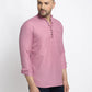 Jompers Men's Magenta Pink Solid Cotton Short Kurta ( KO 639 Magenta )