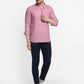 Jompers Men's Magenta Pink Solid Cotton Short Kurta ( KO 639 Magenta )