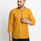 Jompers Men's Mustard Solid Cotton Short Kurta ( KO 639 Mustard )