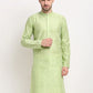 Jompers Men Green Chikankari Kurta Only ( KO 641 Green )