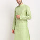 Jompers Men Green Chikankari Kurta Only ( KO 641 Green )