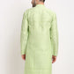 Jompers Men Green Chikankari Kurta Only ( KO 641 Green )