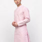 Jompers Men Pink Chikankari Kurta Only ( KO 641 Pink )