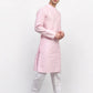 Jompers Men Pink Chikankari Kurta Only ( KO 641 Pink )